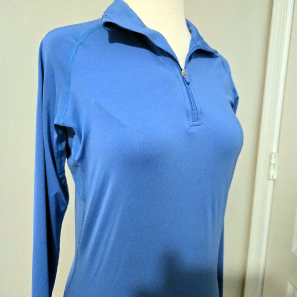 Nike Pro Combat Women’s Shirt Dri Fit 1/4 Zip Running Blue Fitted Size M